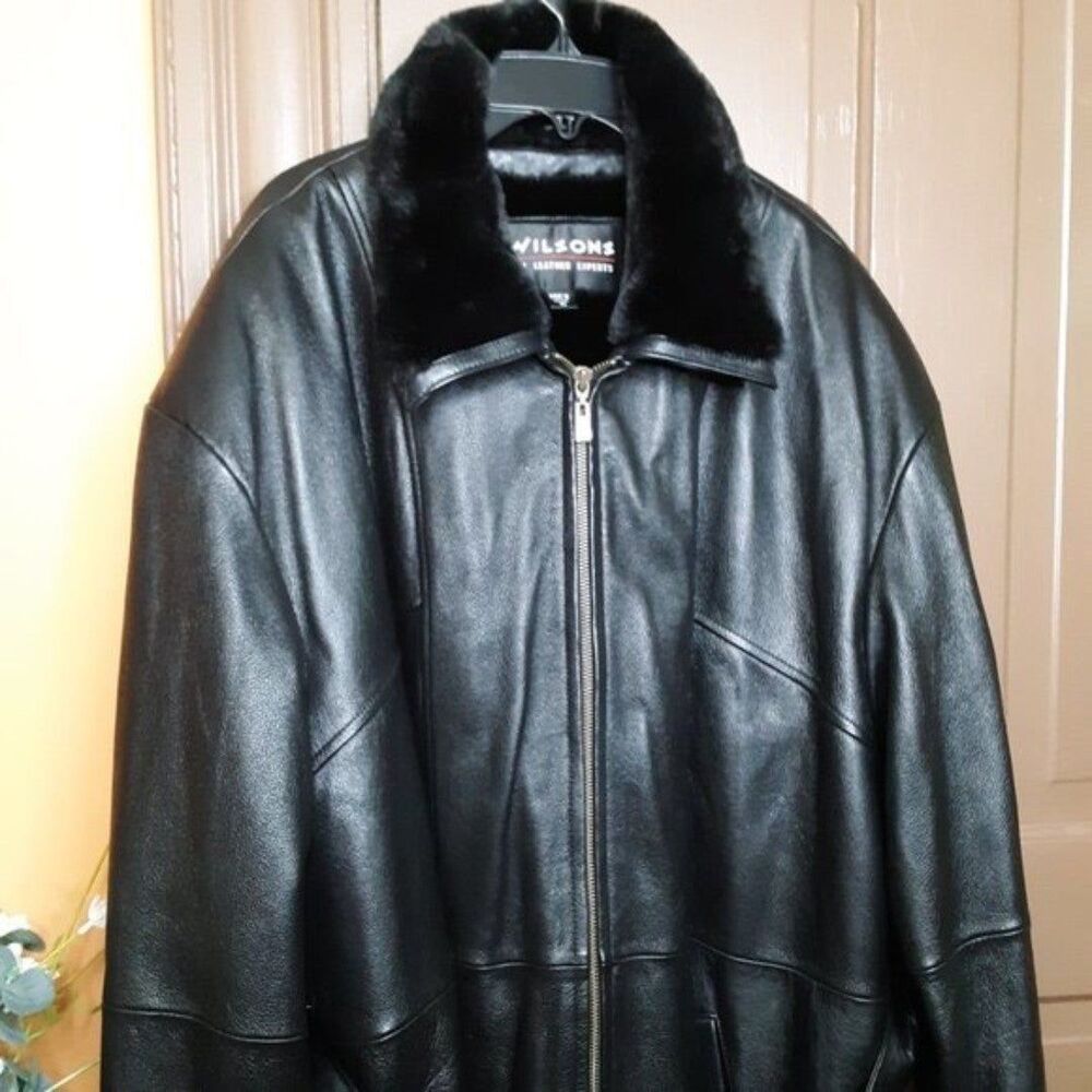 Vintage Wilsons Mens Black Winter Coat size XL